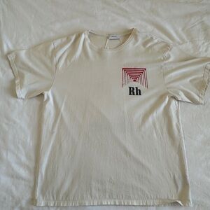 Rhude Cream and Red Short Sleeve Tee